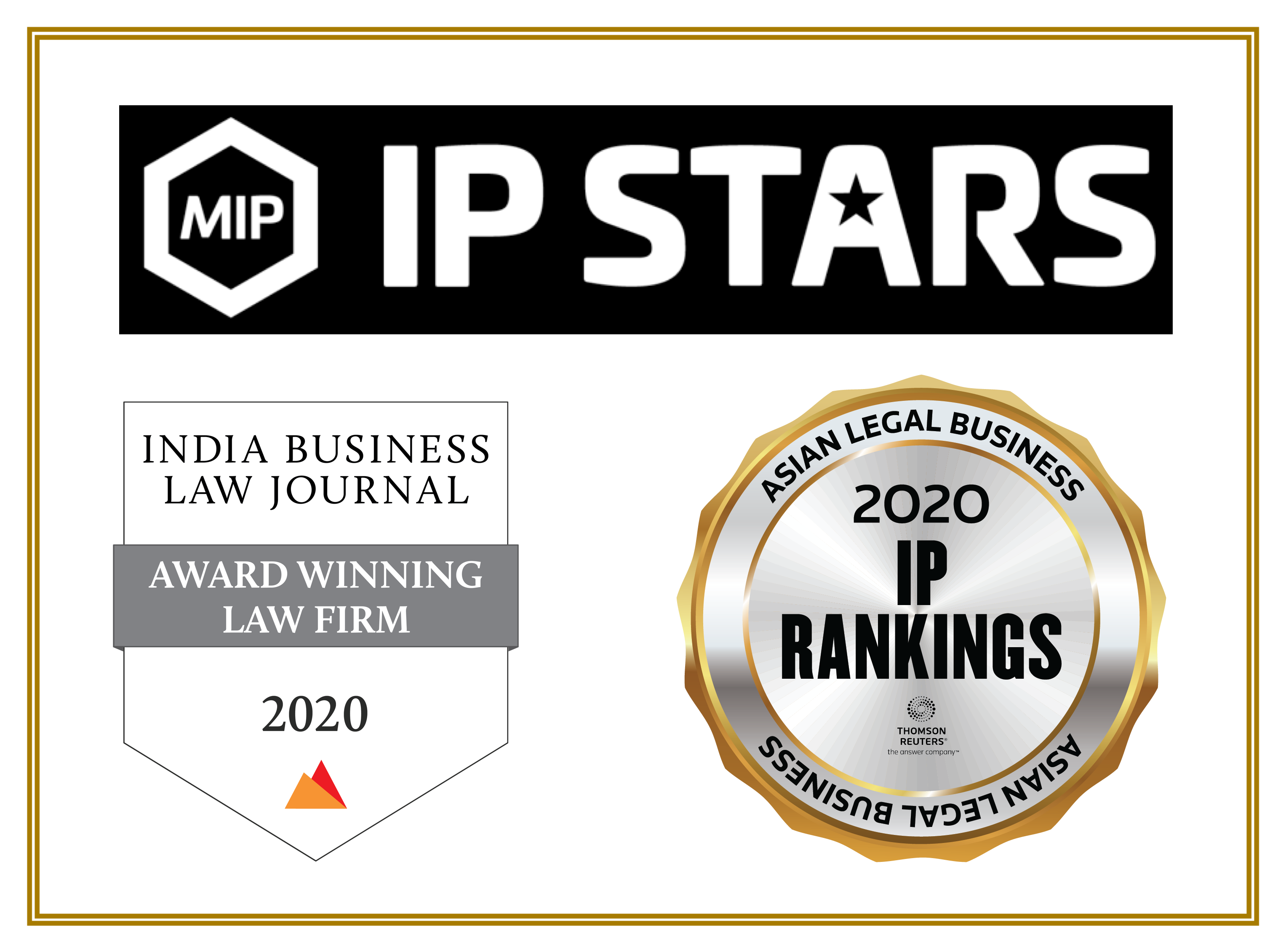 Managing IP’s IP STARS, 2020 Indian Law Firm Awards (IBLJ) and more….